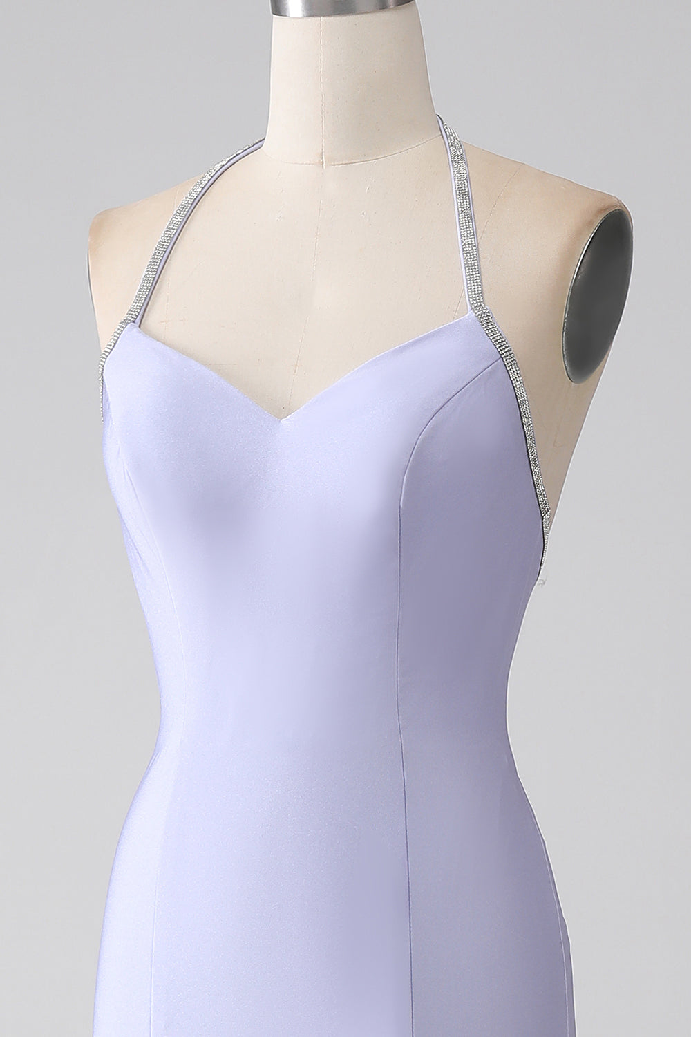 Fuchsia Mermaid Halter Neck Ryggløs Long Prom Dress