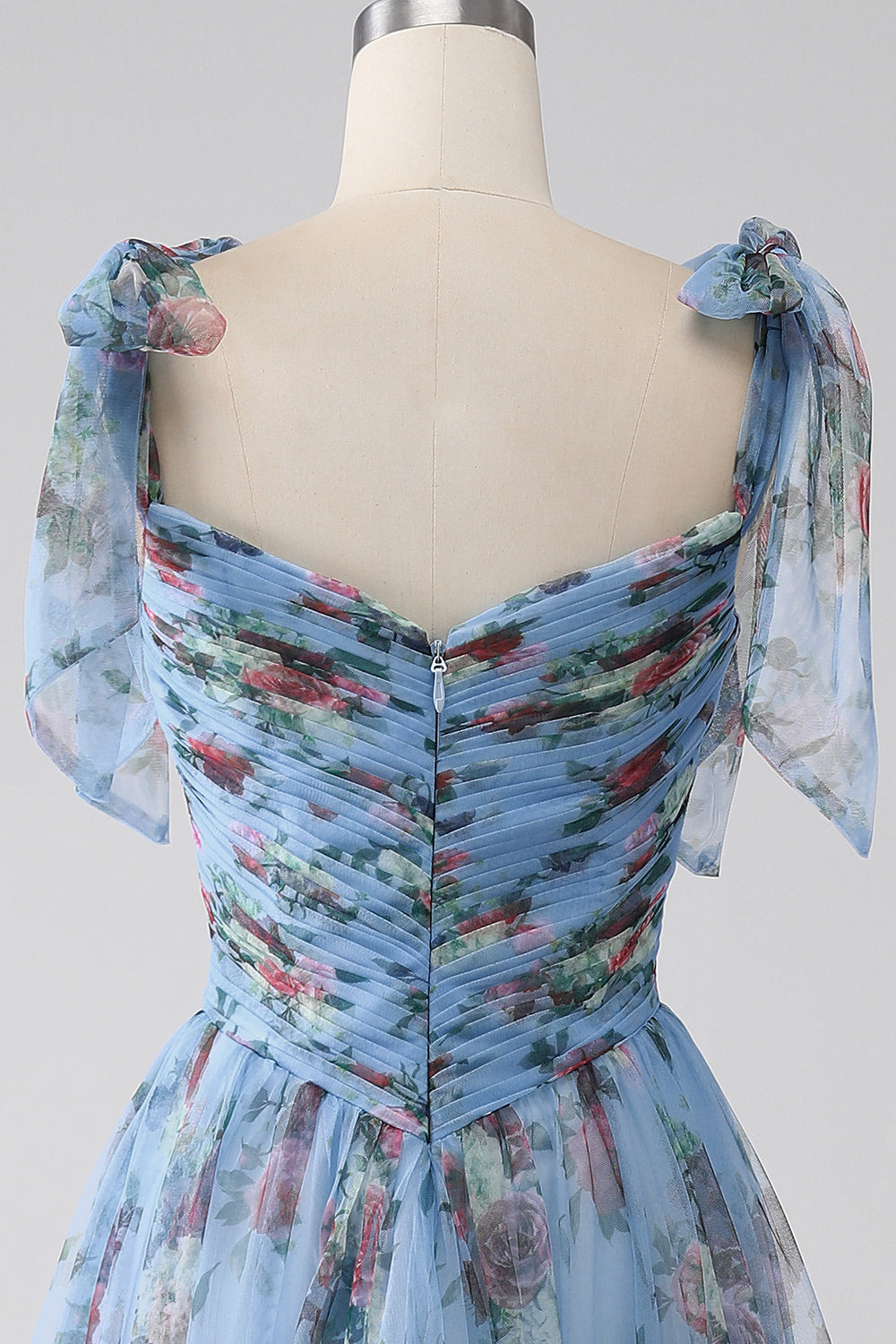 A-Line Lavendel Trykt Justerbare stropper Lang Prom Dress