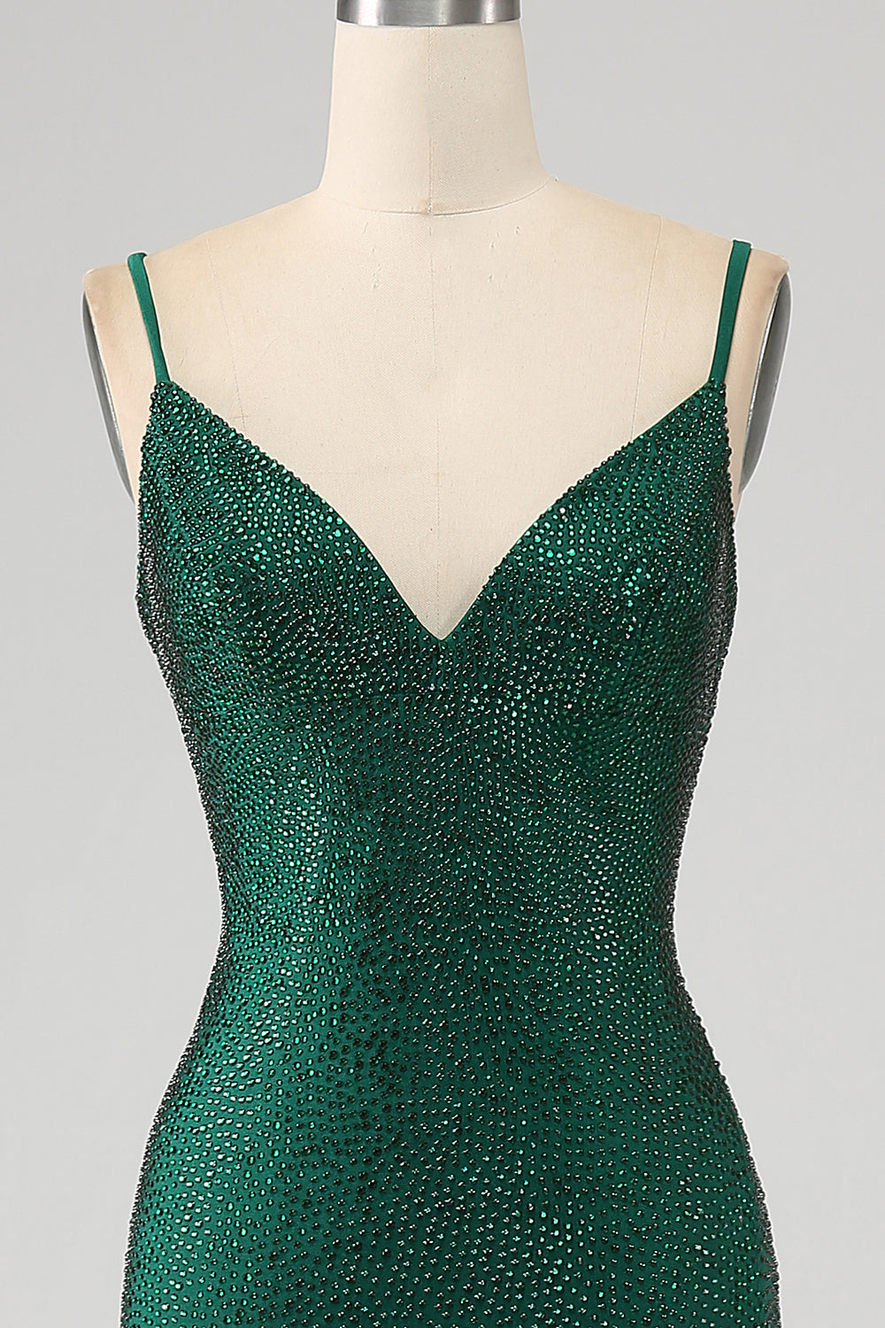 Sparkly Dark Green Beaded Long Mermaid Prom Dress med Slit