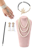 Pink Paljetter Flapper Kjole med 1920-tallet Tilbehør Set