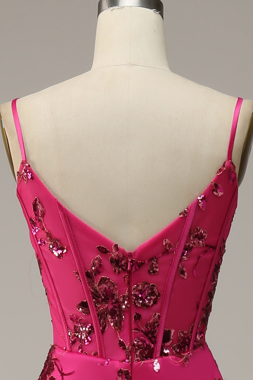 Hot Pink paljetter Print Havfrue Prom Kjole