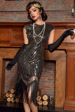 Golden Gatsby Glitter Fringe 1920-tallet Flapper Kjole