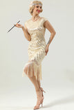 Gatsby Glitter Frynse Kjole Fra 1920-tallet