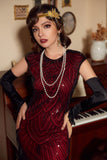 Rød Gatsby Glitter Fringe 1920-tallet Flapper Kjole
