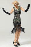 Glitter Frynser Flapper Kjole Fra 1920-tallet