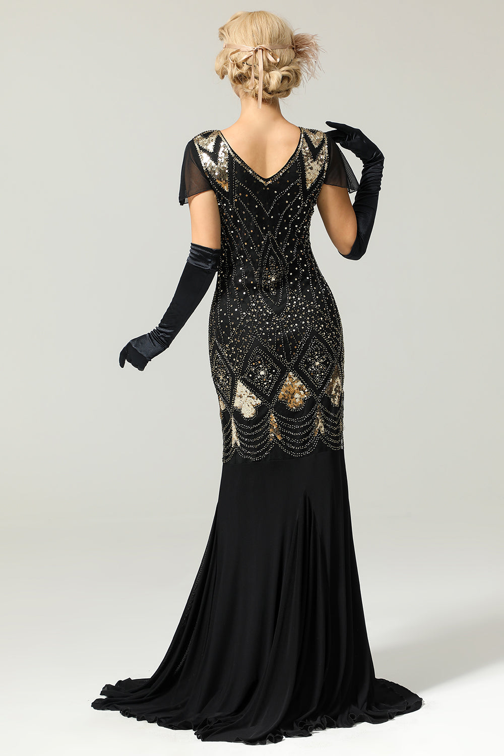 Paljett Flapper Lang Kjole Fra 1920-tallet