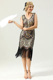 Golden Fringe 1920-tallet Kjole