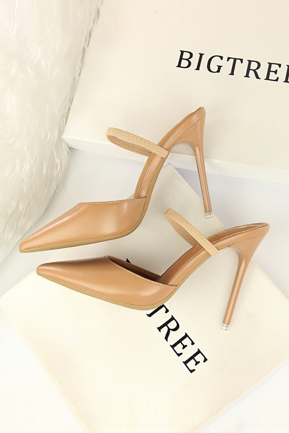 Aprikos Stiletto spisse hæler