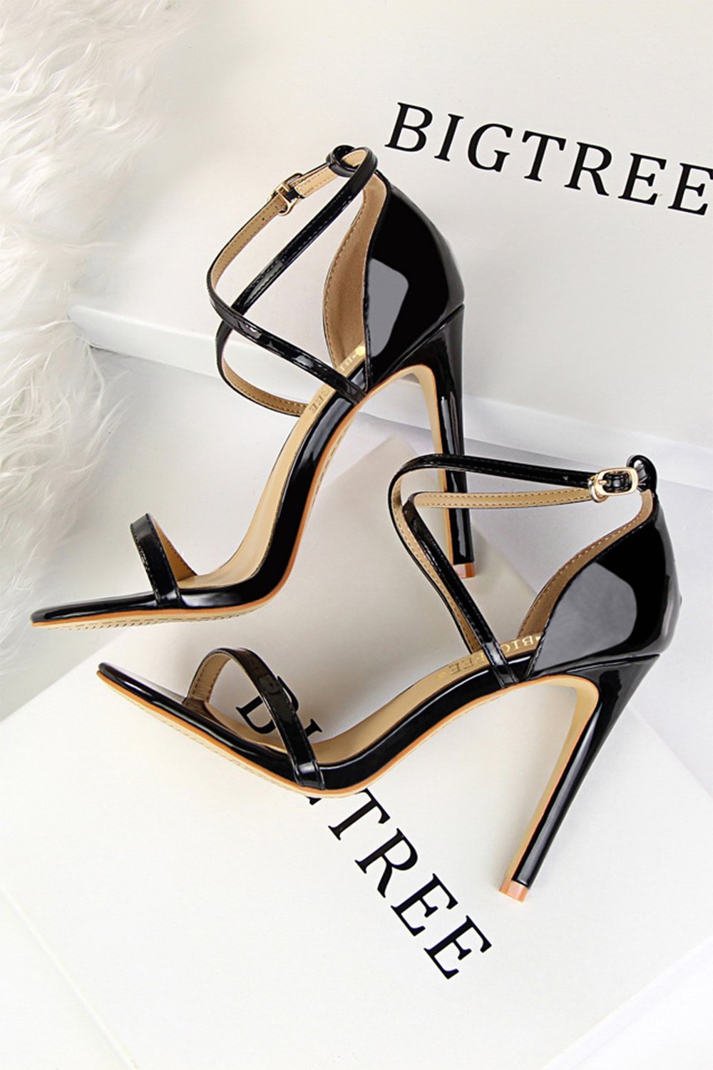 Svarte Stiletto Sandaler