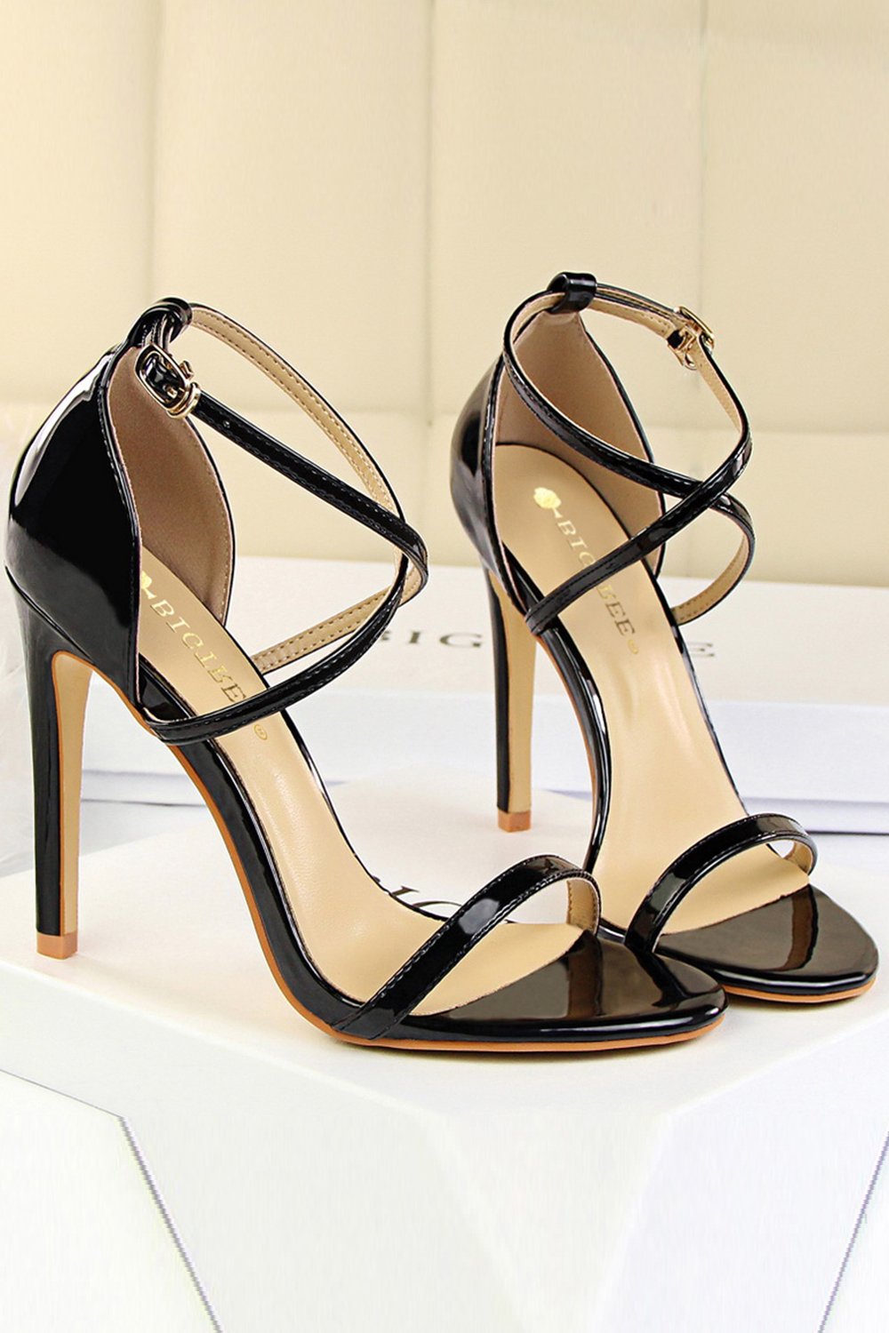 Svarte Stiletto Sandaler