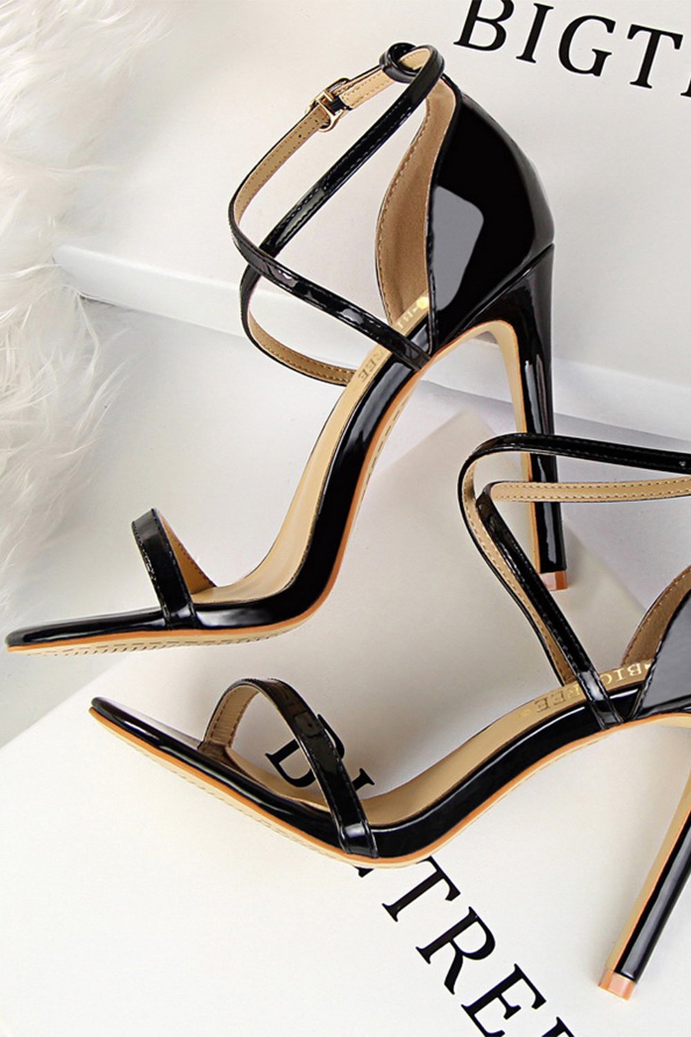 Svarte Stiletto Sandaler