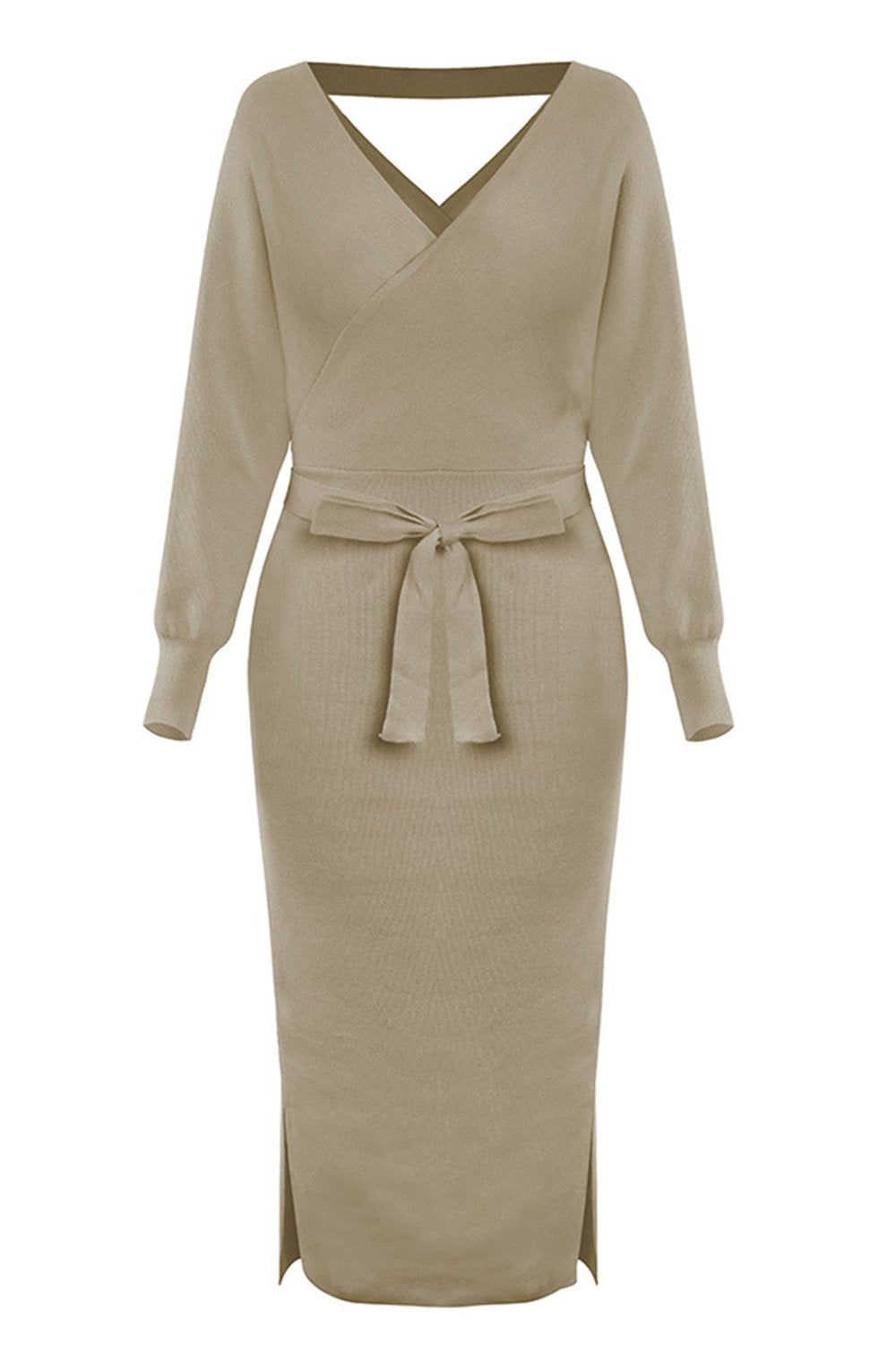 svart strikket bodycon kjole