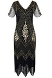 v nakke svart 1920-tallet flapper kjole