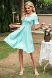 v hals 1950-tallet swing kjole