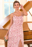 rosa floral print brudepike kjole