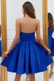 Royal Blue A-Line Sweetheart Kort Homecoming kjole