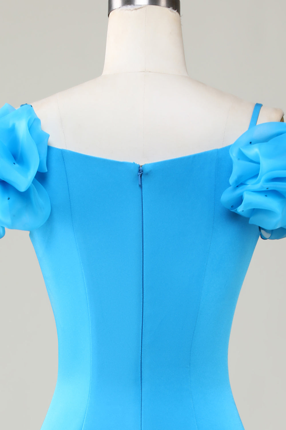 Bodycon av skulderblå kort hjemkomstkjole med volanger