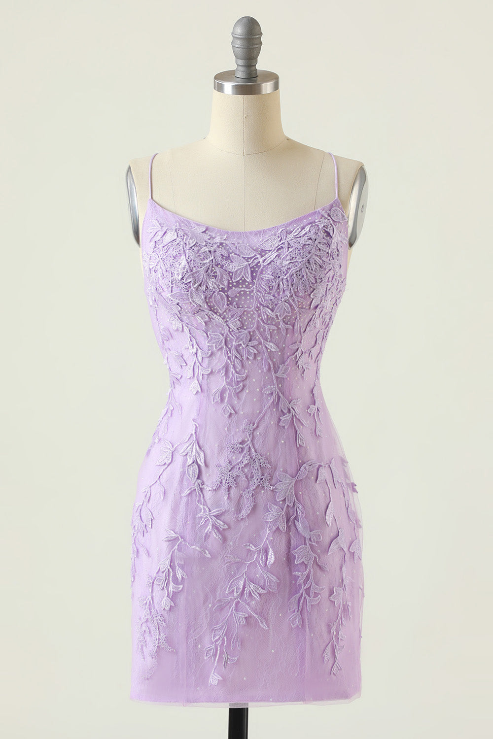 lilla backless bodycon homecoming kjole med appliques