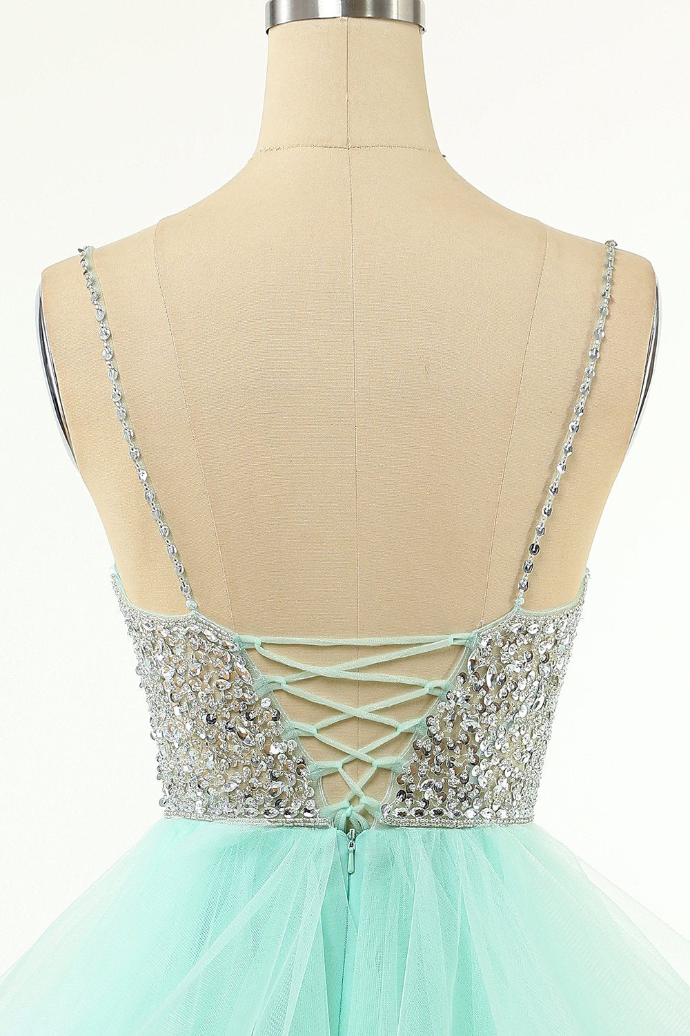 rosa beaded kort hjemkomst kjole