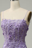 Havfrue Spaghetti stropper Purple Prom kjole med Beading