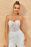 Sweetheart Ivory Wedding jumpsuits med blonder