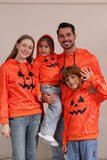 Oransje Halloween familiedress langermet hettegenser