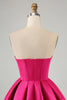 Load image into Gallery viewer, Søt Fuchsia A Line Sweetheart Corset Homecoming kjole med perler