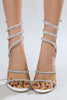 Load image into Gallery viewer, Sparkly Golden Beaded Stiletto High Heels Sandaler