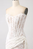 Classy Lace White Short Graduation Dress med snørerygg