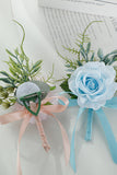 Elegant Blue Pearl Prom Wrist Corsage for bryllupsfest