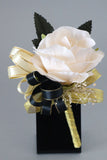 Luksus svart hvit Homecoming Wrist Corsage og Boutonniere sett for menn