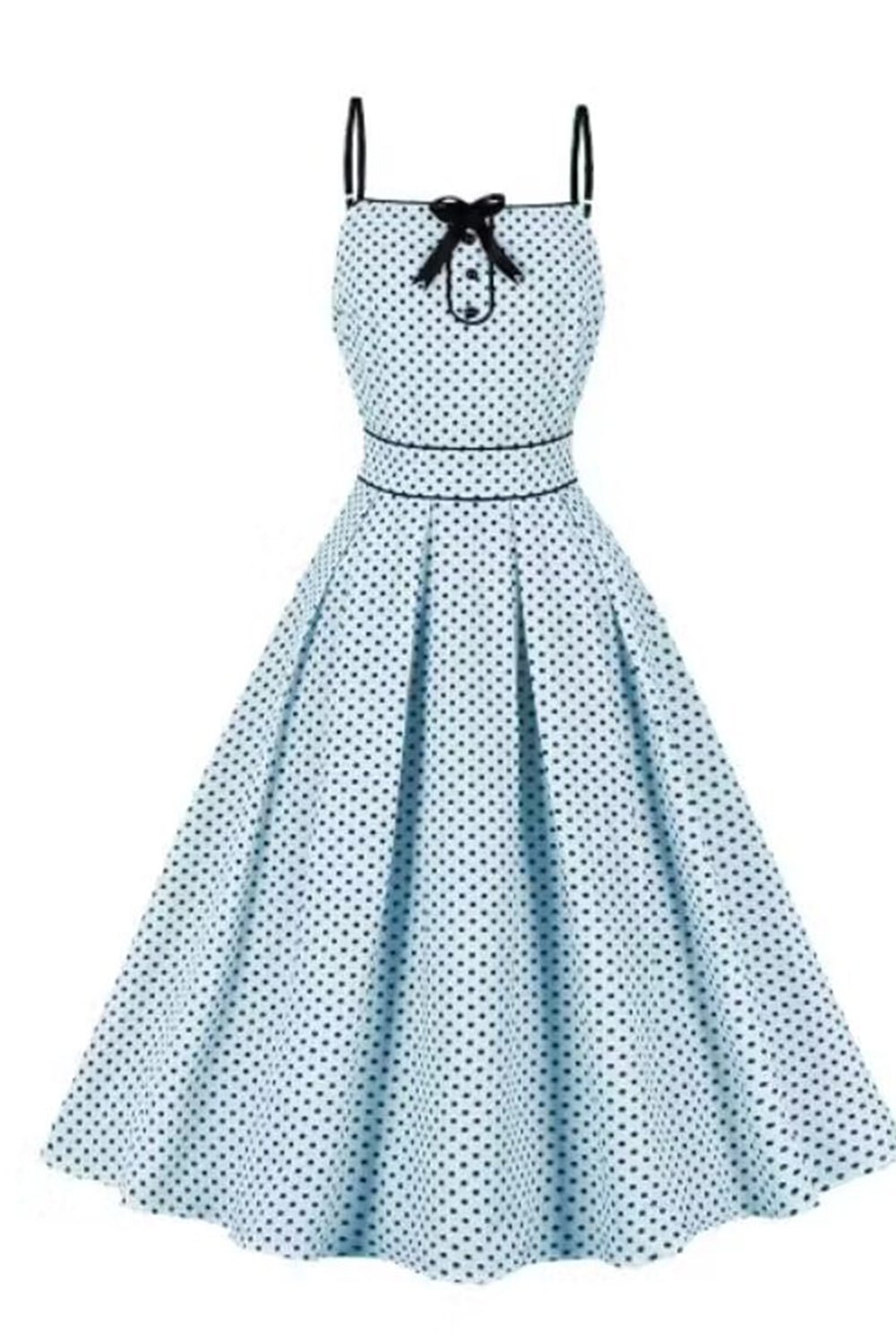 Blå Polka Dots Pin Up 1950 Vintage Dress