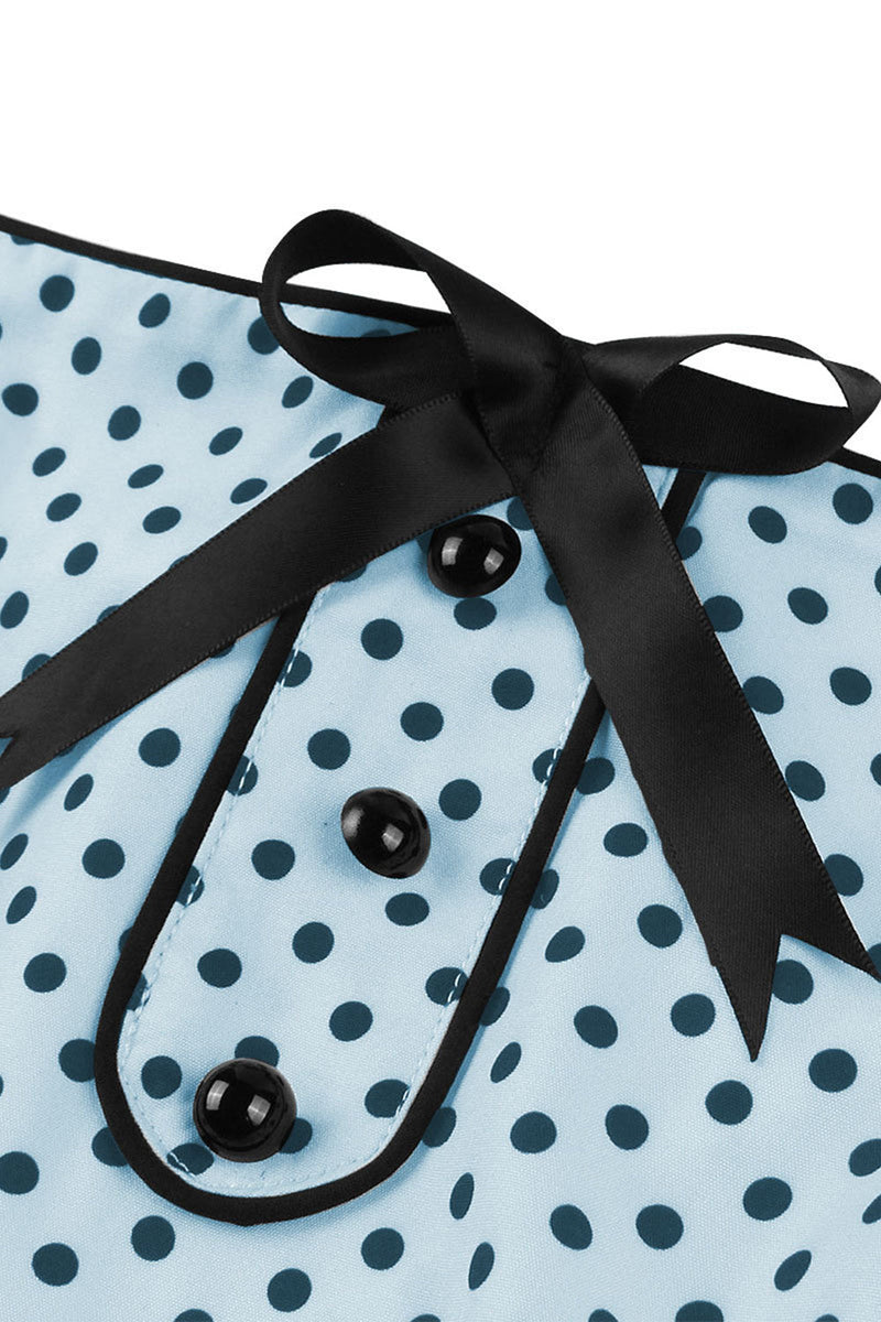 Load image into Gallery viewer, Blå Polka Dots Pin Up 1950 Vintage Dress