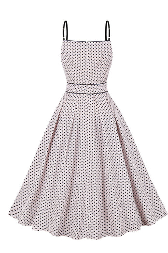 Blå Polka Dots Pin Up 1950 Vintage Dress