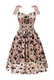 A-Line Blush Pin Up Vintage kjole med blomst trykt
