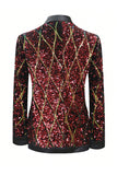 Glitrende Red Sequins Shawl Lapel Menns Party Blazer