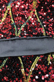 Glitrende Red Sequins Shawl Lapel Menns Party Blazer