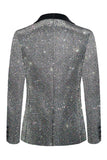 Glitter Grey Shawl Lapel Prom Blazer for menn