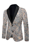 Leopard-trykt hakket jakke herreblazer