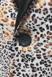 Leopard-trykt hakket jakke herreblazer