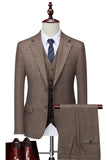 Brun 3 stk herredress Slim Fit Groomsmen Suit