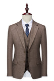 Brun 3 stk herredress Slim Fit Groomsmen Suit