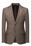 Brun 3 stk herredress Slim Fit Groomsmen Suit