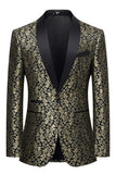 Golden Jacquard Shawl Lapel menn Blazer