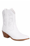 Gylden Lav Chunky Heel Western Cowgirl Støvler