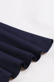 Navy Rund Hals A Line Vintage 1950-talls Kjole