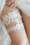 Bridal Lace Garter Sett med broderi