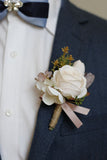 Aprikos Prom Wrist Corsage og menns Boutonniere til bryllup