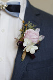 Aprikos Prom Wrist Corsage og menns Boutonniere til bryllup