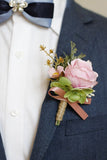 Aprikos Prom Wrist Corsage og menns Boutonniere til bryllup